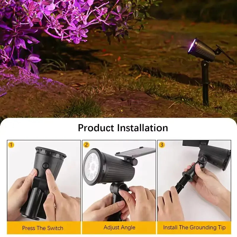 Holofotes Solares em LED para Jardim